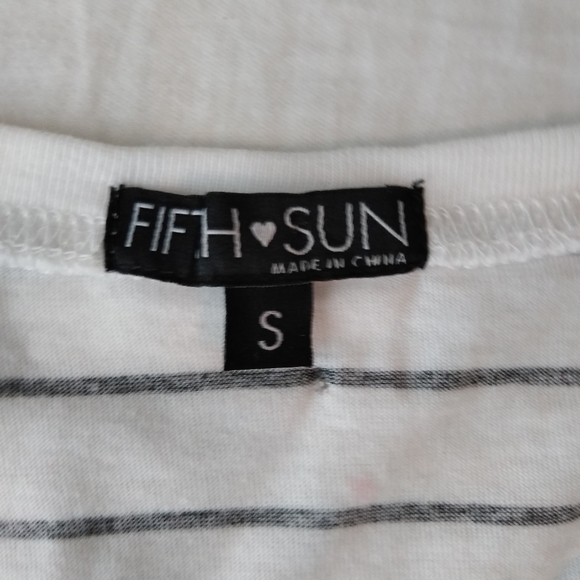 Haute Mess Fifth Sun Sleeveless Top Black and White Stripes - Picture 5 of 6